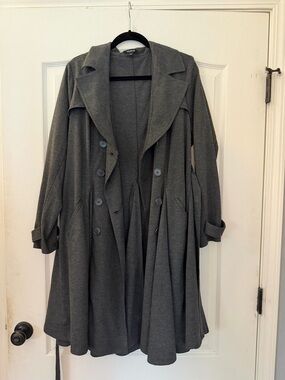 torrid Gray Double-Breasted Trench Coat